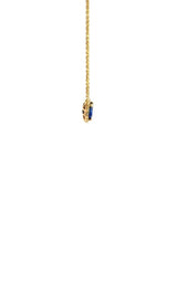 18K YELLOW GOLD BLUE SAPPHIRE HALO NECKLACE  G16142