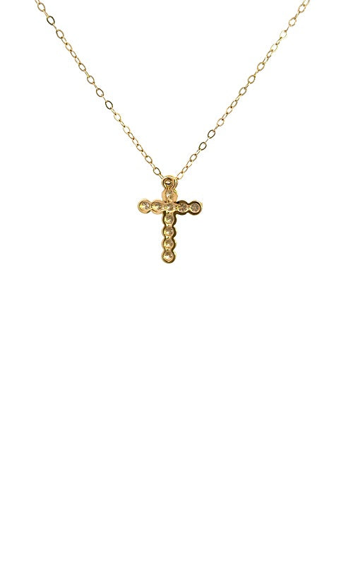 14K YELLOW GOLD DIAMOND CROSS PENDANT G16143
