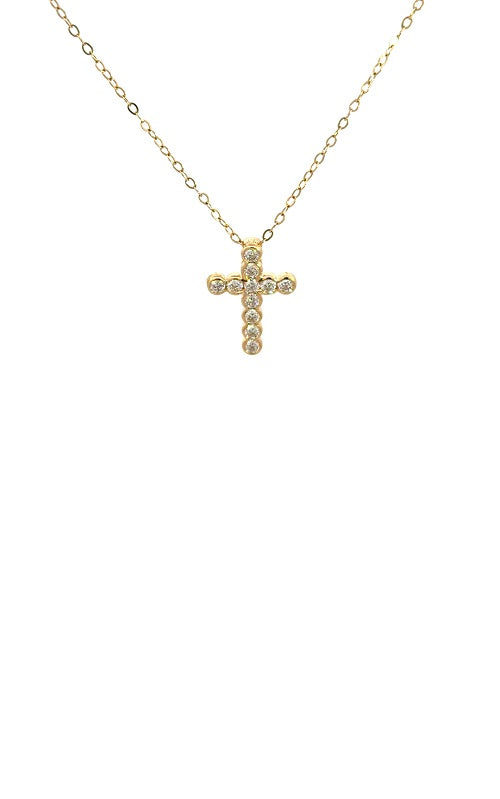 14K YELLOW GOLD DIAMOND CROSS PENDANT G16143