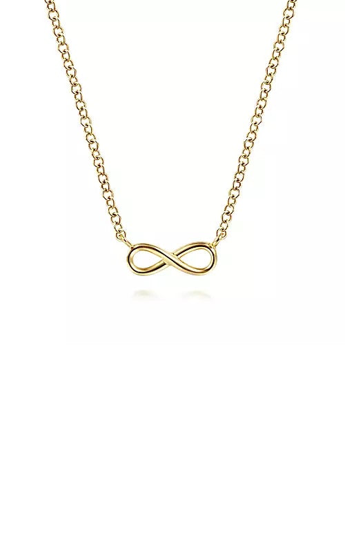 14K Yellow Gold Infinity Pendant Necklace  G14832