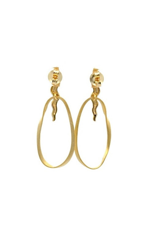 Sterling Silver Gold Plated "Torch" Dangle earrings G15282