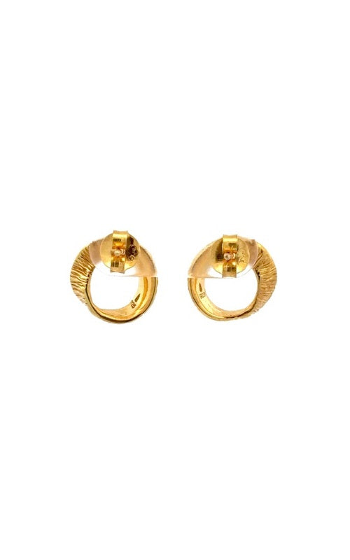 Sterling Silver Gold Plated 'Seaweed' Stud Earrings G15301