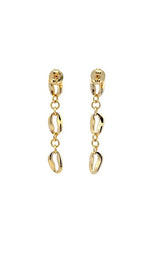 Sterling Silver Gold Plated 'Bean' Dangle Earrings G15303