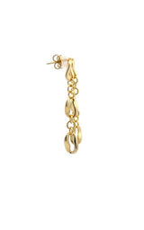 Sterling Silver Gold Plated 'Bean' Dangle Earrings G15303