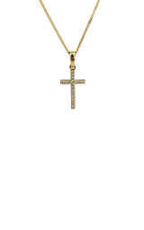14K YELLOW GOLD DIAMOND CROSS PENDANT G16737