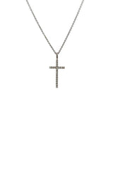 14K WHITE GOLD DIAMOND CROSS PENDANT G16479