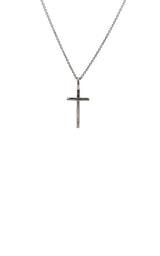 14K WHITE GOLD DIAMOND CROSS PENDANT G16479
