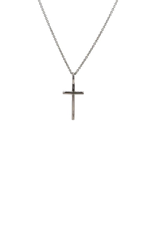 14K WHITE GOLD DIAMOND CROSS PENDANT G16479