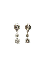 14K WHITE GOLD LAB GROWN DIAMONDS DROP EARRINGS  G16631