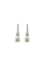 14K WHITE GOLD LAB GROWN DIAMONDS DROP EARRINGS  G16631