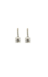 14K WHITE GOLD LAB GROWN DIAMONDS DROP EARRINGS  G16632