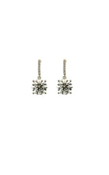 14K WHITE GOLD LAB GROWN DIAMONDS DROP EARRINGS  G16633