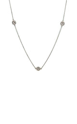 14K WHITE GOLD LAB GROWN DIAMOND STATION NECKLACE  G16636