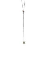 14K WHITE GOLD LAB GROWN DIAMOND Y NECKLACE  G16634
