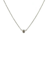 10K WHITE GOLD BLUE LAB GROWN DIAMOND NECKLACE G16638