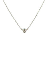 10K WHITE GOLD BLUE LAB GROWN DIAMOND NECKLACE G16637