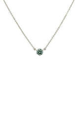 10K WHITE GOLD BLUE LAB GROWN DIAMOND NECKLACE G16637