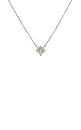 14K WHITE GOLD  SOLITAIRE LAB GROWN NECKLACES  G16647