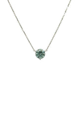 14K WHITE GOLD BLUE LAB GROWN DIAMOND NECKLACE G16630