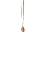 14K WHITE GOLD PINK LAB GROWN DIAMOND NECKLACE G16629
