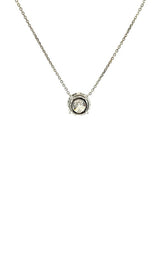 10K WHITE GOLD  SOLITAIRE LAB GROWN NECKLACES  G16649