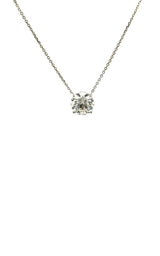 10K WHITE GOLD  SOLITAIRE LAB GROWN NECKLACES  G16649