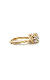 14K YELLOW GOLD THREE STONE LAB GROWN DIAMONDS ENGAGEMENT RING G16658