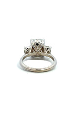 14K WHITE GOLD THREE STONE LAB GROWN DIAMONDS ENGAGEMENT RING G16654