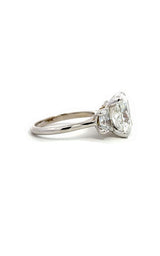 14K WHITE GOLD THREE STONE LAB GROWN DIAMONDS ENGAGEMENT RING G16654