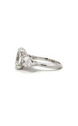 14K WHITE GOLD THREE STONE LAB GROWN DIAMONDS ENGAGEMENT RING G16657