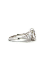 14K WHITE GOLD THREE STONE LAB GROWN DIAMONDS ENGAGEMENT RING G16657