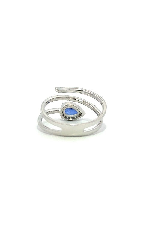 14K WHITE GOLD SAPPHIRE FASHION RING  G16145