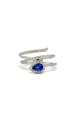 14K WHITE GOLD SAPPHIRE FASHION RING  G16145