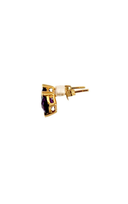 14K YELLOW GOLD AMETHYST EARRINGS  G16302