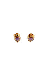 14K YELLOW GOLD AMETHYST EARRINGS  G16302