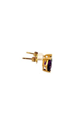 14K YELLOW GOLD AMETHYST EARRINGS  G16302