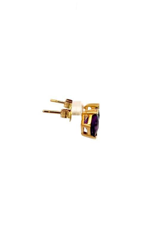14K YELLOW GOLD AMETHYST EARRINGS  G16302