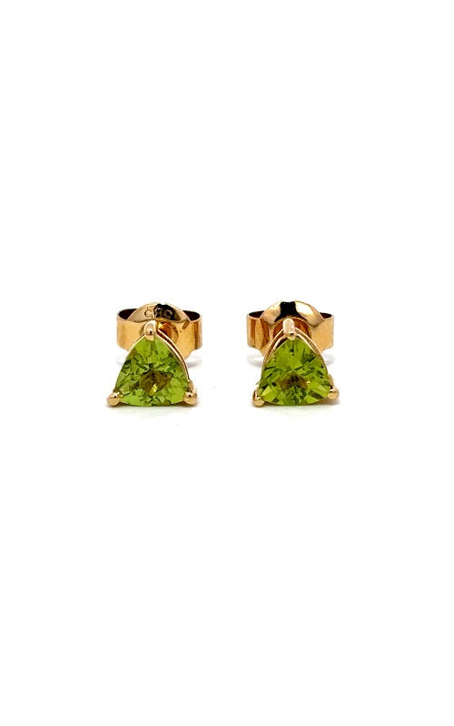 14K YELLOW GOLD PERIDOT STUD EARRINGS  G16304