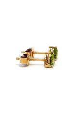14K YELLOW GOLD PERIDOT STUD EARRINGS  G16304
