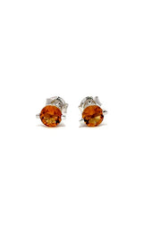 14K WHITE GOLD CITRINE STUD EARRINGS  G16303