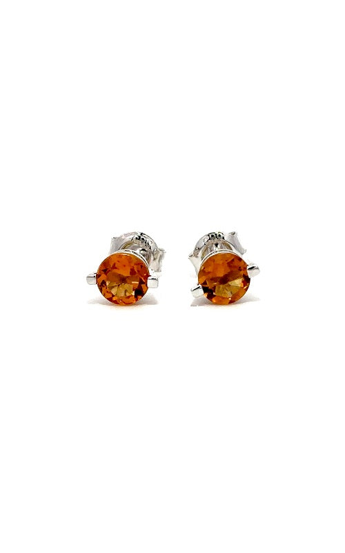 14K WHITE GOLD CITRINE STUD EARRINGS  G16303