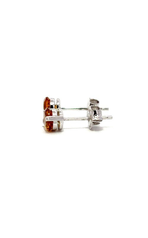 14K WHITE GOLD CITRINE STUD EARRINGS  G16303