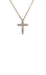 14K YELLOW GOLD DIAMOND CROSS PENDANT G17224