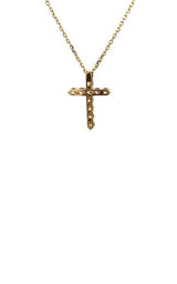 14K YELLOW GOLD DIAMOND CROSS PENDANT G17224