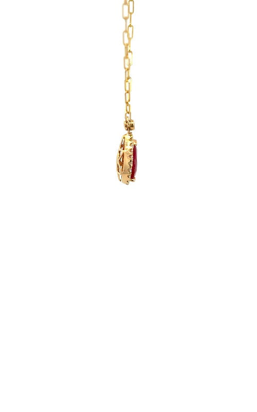 14K YELLOW GOLD RUBY AND DIAMOND PENDANT  G16146