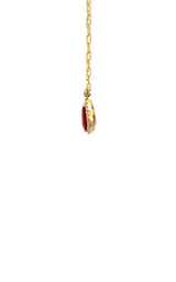 14K YELLOW GOLD RUBY AND DIAMOND PENDANT  G16146