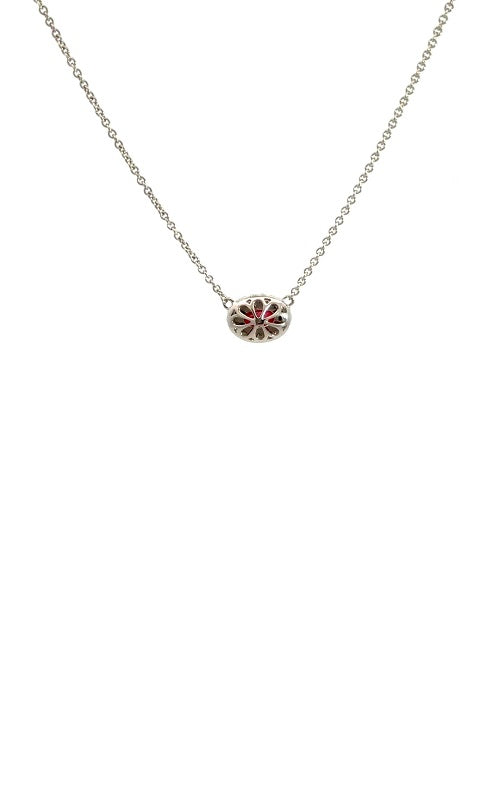 18K WHITE GOLD RUBY NECKLACE  G16147