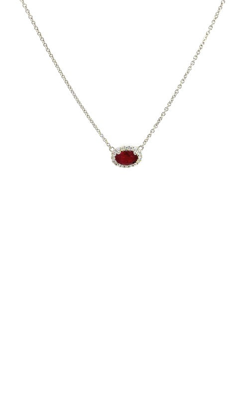 18K WHITE GOLD RUBY NECKLACE  G16147