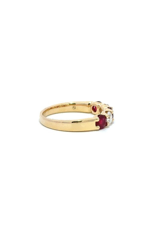 14K YELLOW GOLD RUBY AND DIAMONDS BAND  G16148