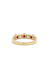 14K YELLOW GOLD RUBY AND DIAMONDS BAND  G16148